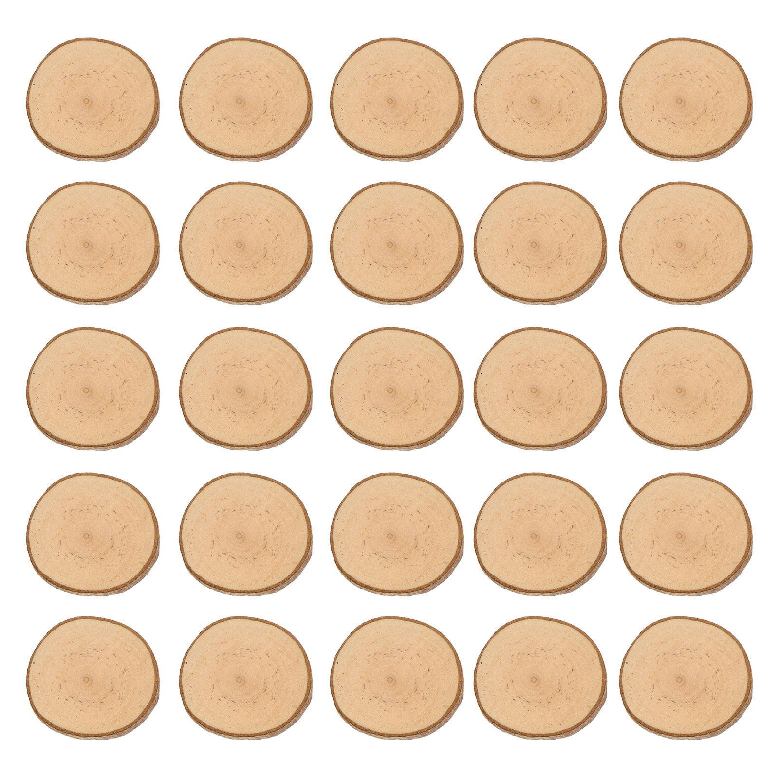 1 Set Diy Wood Slices for Wedding Decorations Light Brown Round Bark Shapes Smooth Surface — image 6