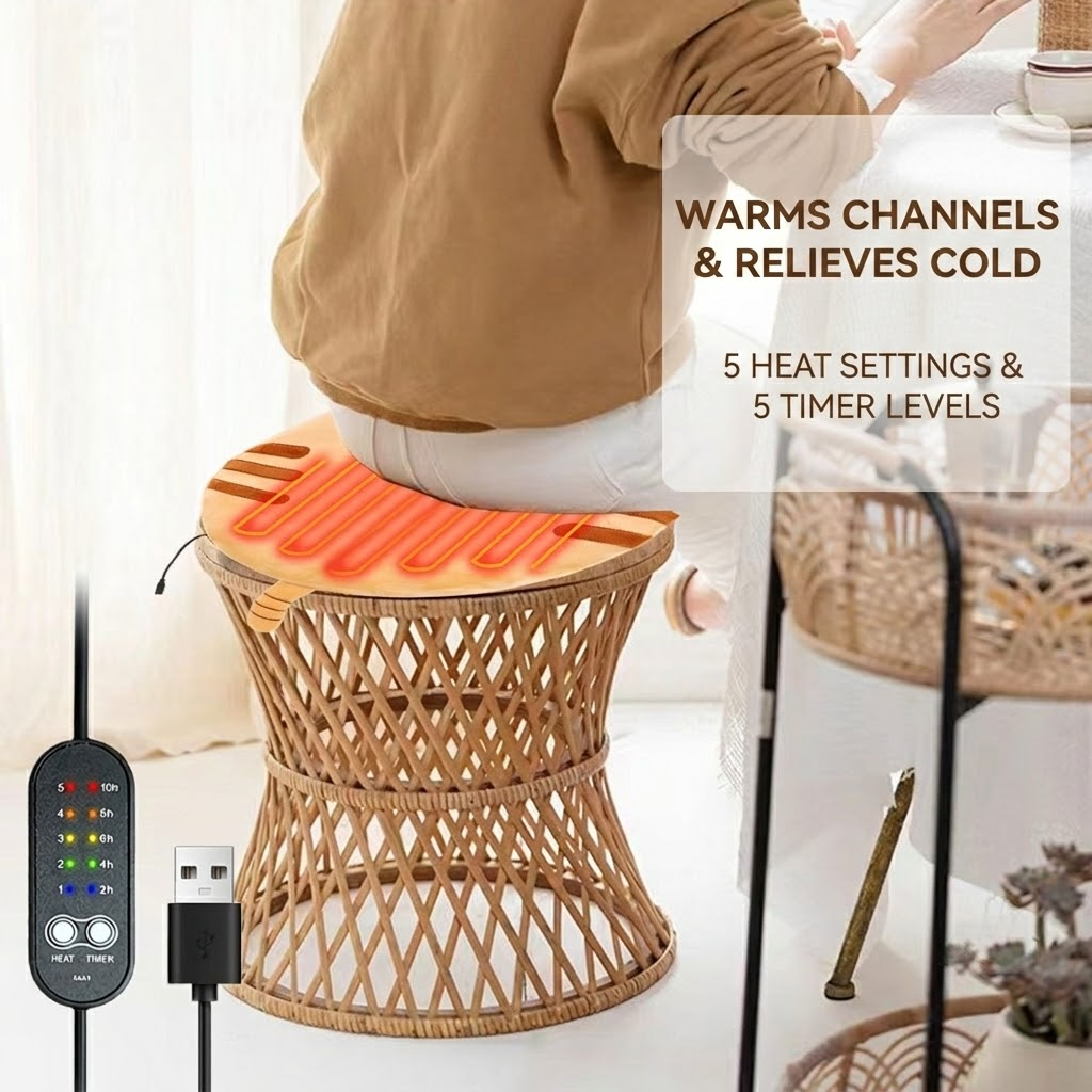 New Winter USB Heated Seat Cushion, Round Cartoon Design for Office and Home, Portable Warmth with Adjustable Temperature β image 3