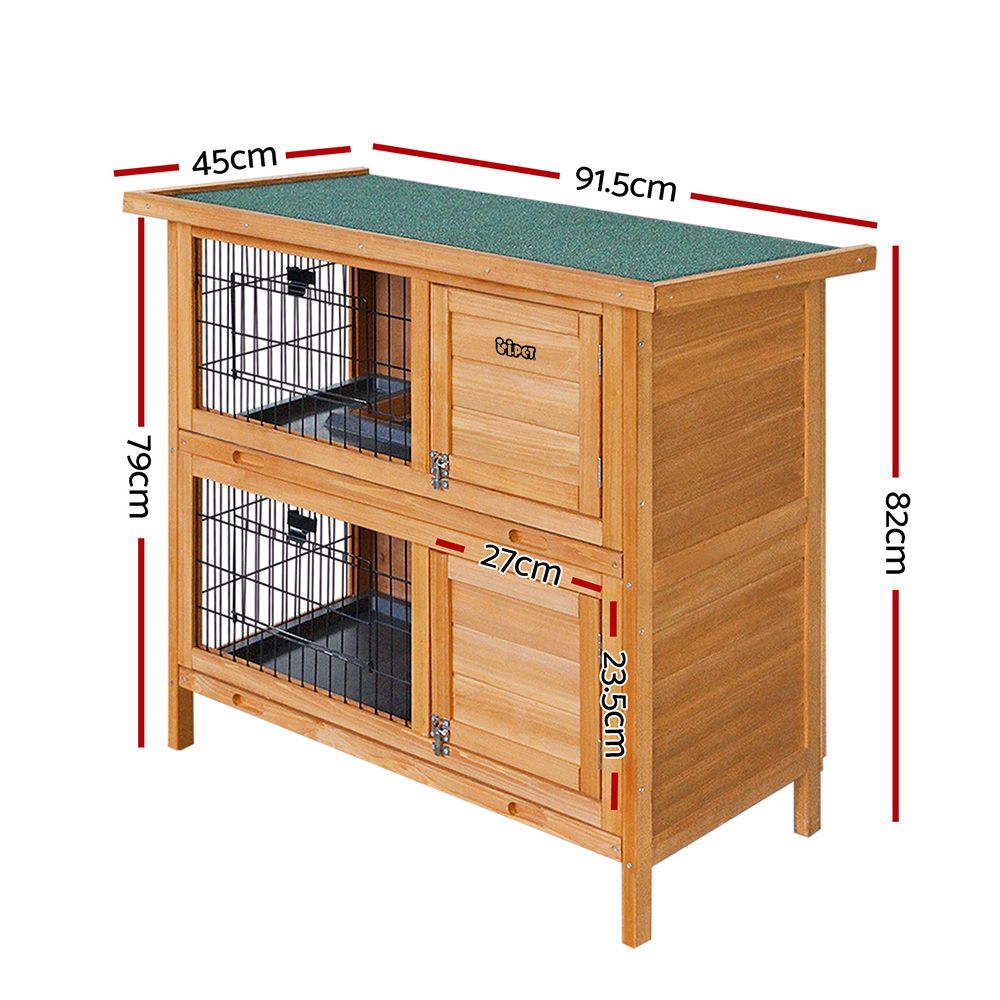i.Pet Rabbit Hutch Chicken Coop 91.5cm x 45cm x 82cm Chicken Coop Large Wooden House Run Cage โ image 2