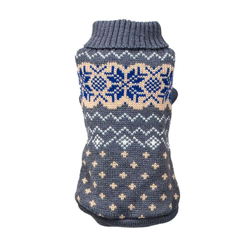Soft Classic Sweater for Dogs and Cats with Snowflake Pattern, Size XS-XXL, Warm Winter Clothes for Small, Medium, and Large Pets M