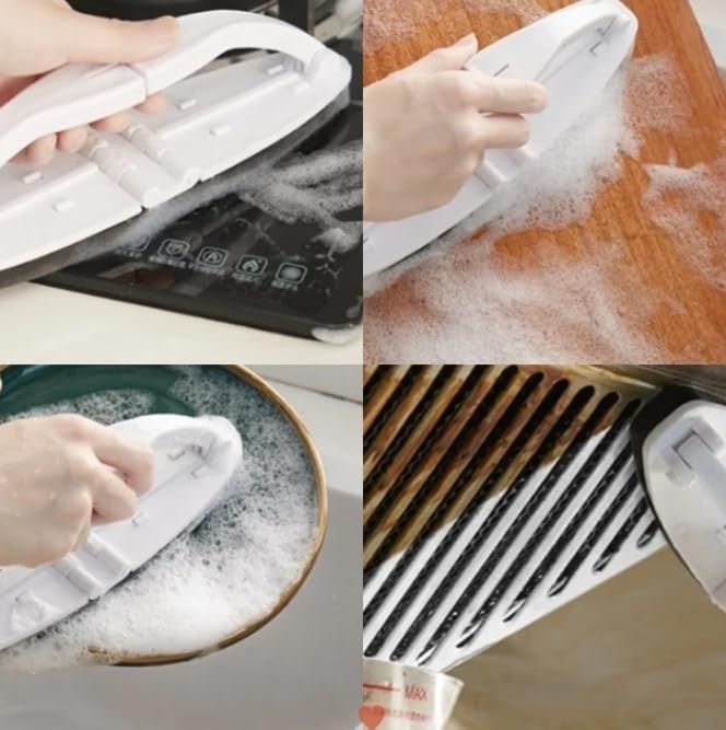 Foldable Oil Fume Cleaning Brush with Handle, Stove Top Multi-Functional Cleaning Brush Creative Folding with Handle Range Hood โ image 4