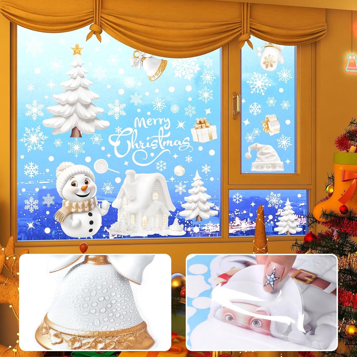 Christmas window stickers - 9 pieces - Window Decoration Stickers - Window Decoration Christmas - Christmas Decoration - Christmas Stickers - Window Stickers — image 2