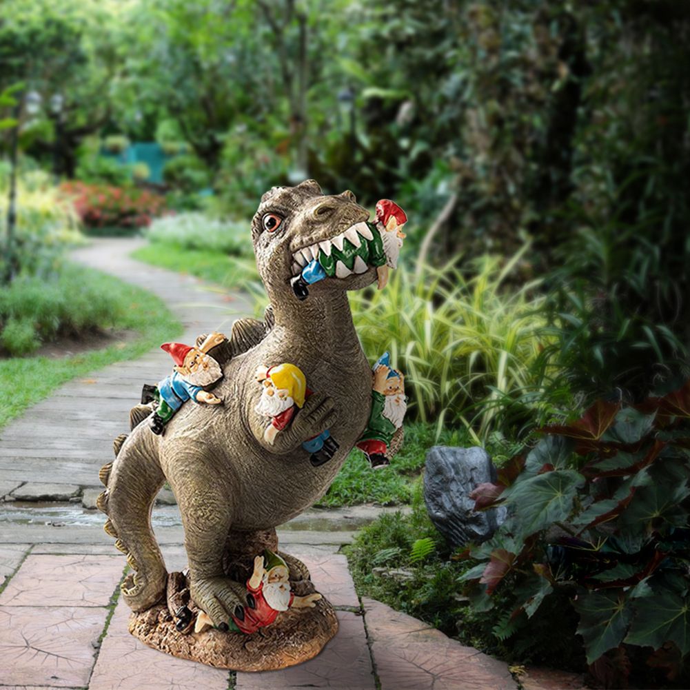 Garden Gnomes Statues Yard Decorations Outdoor Garden Decor, Dinosaur Gnomes Garden Statues, Patio, Lawn Ornament, Gardening Gifts for Women for Housewarming — image 4