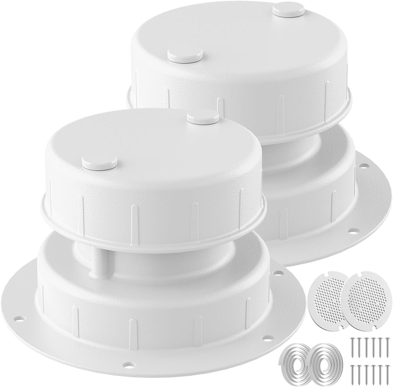 RV Plumbing Vent Cap - Aluminum Trailer Roof Pipe Vent Cover - Weatherproof Durable Replacement for RV Camper Motorhome - Black 2-Pack