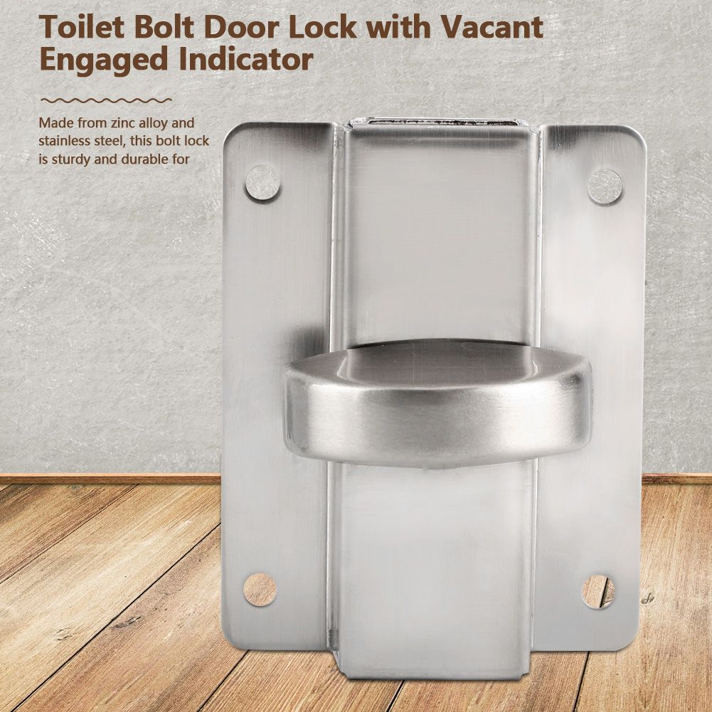 Bathroom Toilet Privacy Bolt Door Lock with Vacant Engaged Indicator and Screw Fittings — image 2