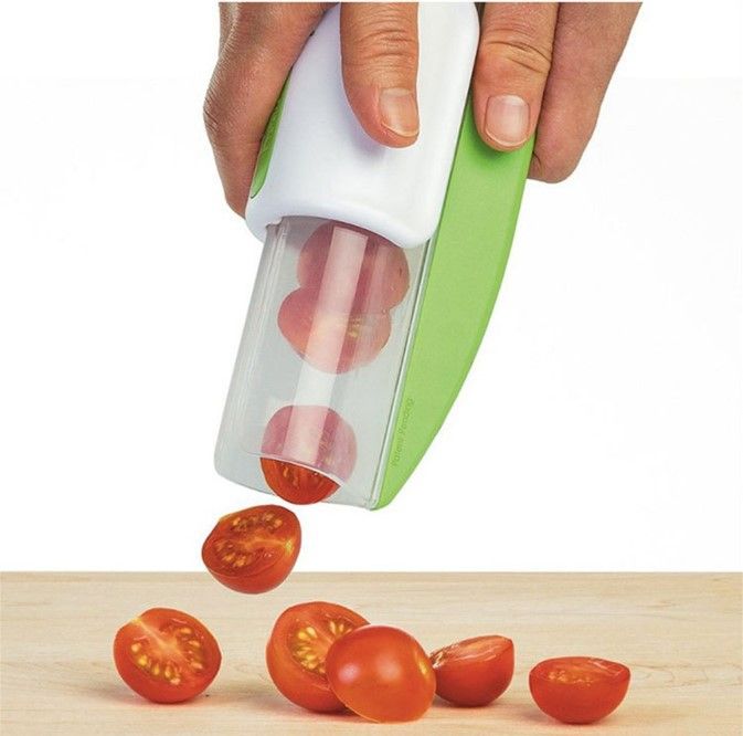 Grape Strawberry Comfort Grip Portable Food Grade Multifunction Efficient Small Kitchen Fruit For Tomato Grape (Green) — image 2