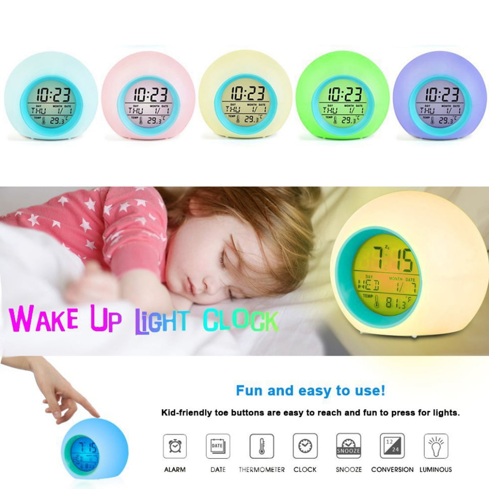 Kids Alarm Clock OK to Wake Alarm Clocks for Kids Toddlers Night Light Clock for Bedrooms with Children's Sleep Trainer Cute Clock Birthday Gift for Teen Boys — image 4