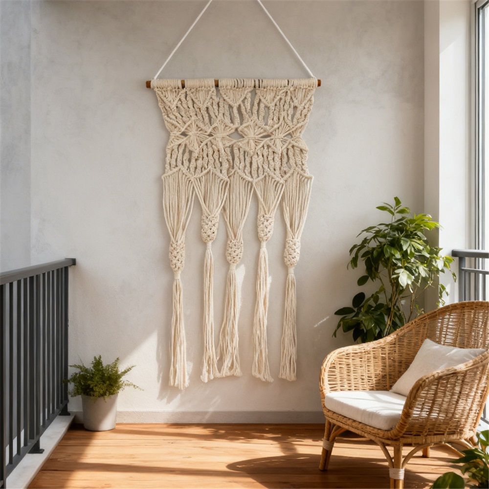 Wall Hanging Small Art - Woven Tapestry - Bohemian Style - Dining Room Wall, Living Room Decoration, Bedroom, Kitchen - Gift and Home Boho Chic Decor（115*40cm） — image 3