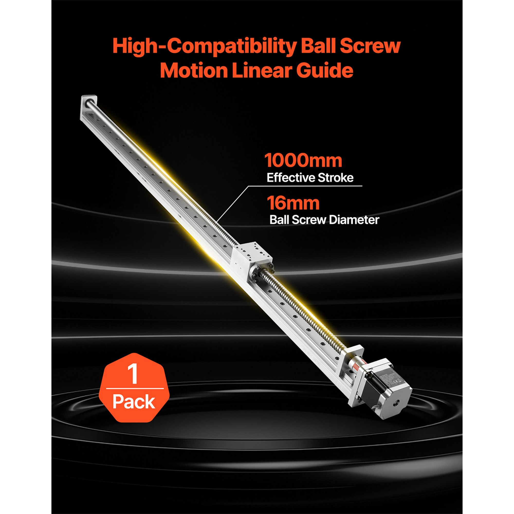 Linear Guide, 1000 mm Stroke Work Size, Ball Screw Motion CNC Linear Guide Stage Actuator, Motorized Nema 23 Stepper Motor, High Precision, for Engraving — image 2