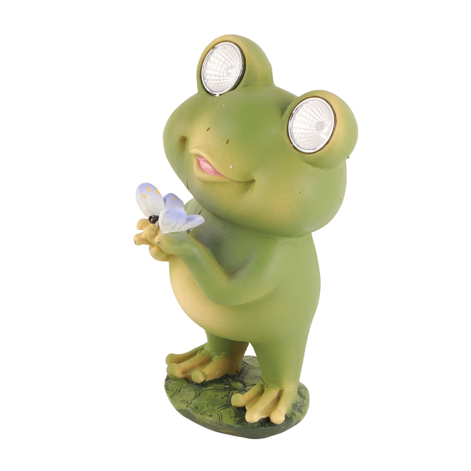 Garden Patio Fence Solar Lights Scare Frog Resin Decorative Ornaments — image 3