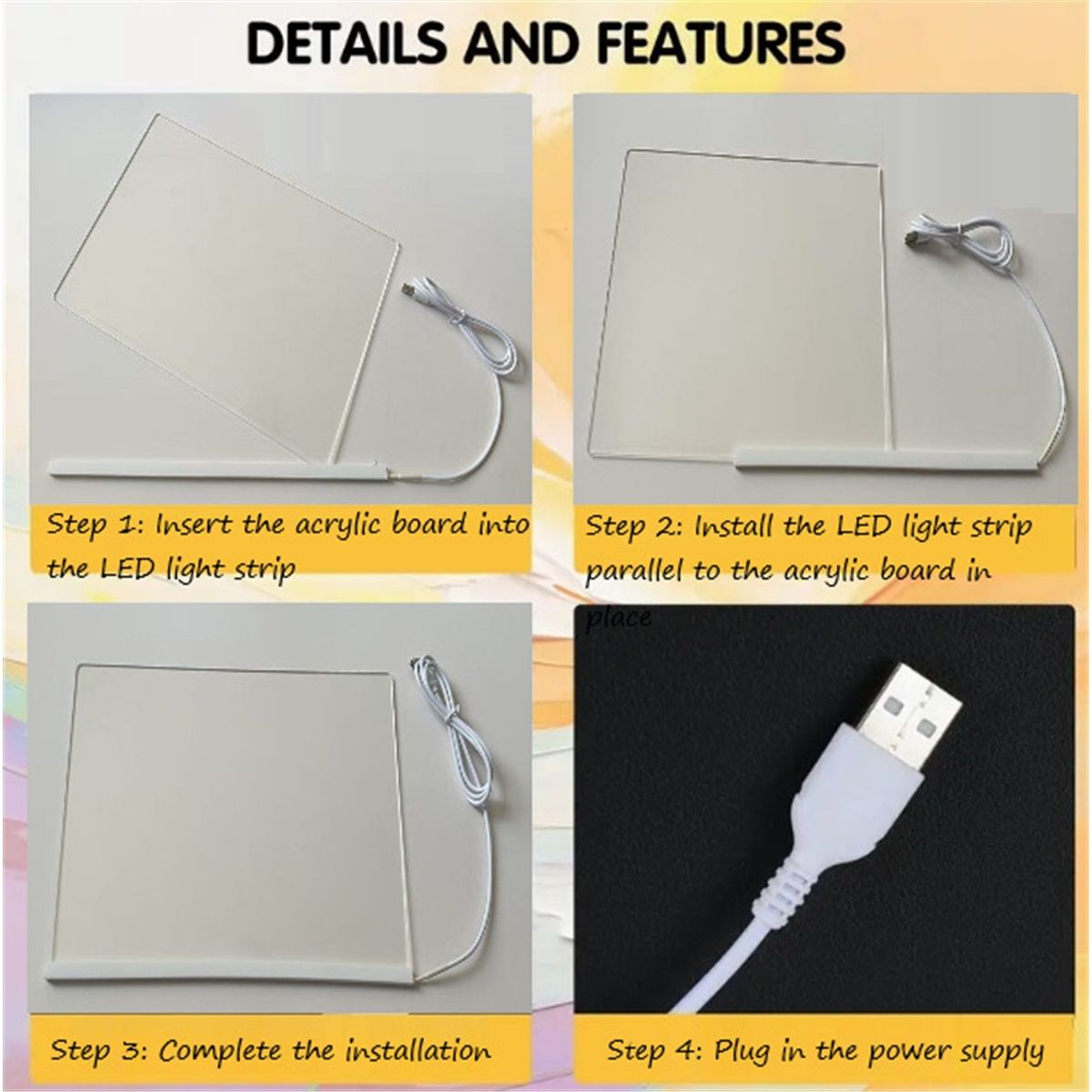 LED Drawing Board Doodle Glow Board for Christmas Gift, Room/Store/Festival,etc LED Glow Drawing Board — image 4