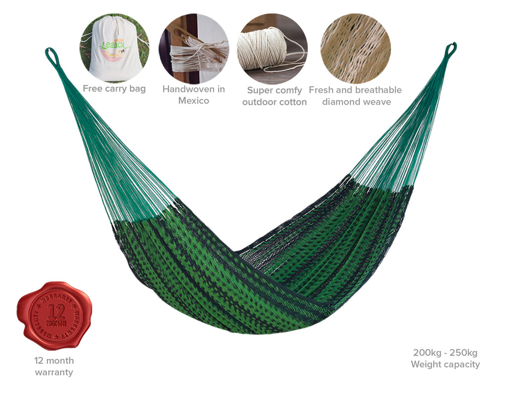 Mayan Legacy Queen Size Outdoor Cotton Mexican Hammock in Jardin Colour — image 4