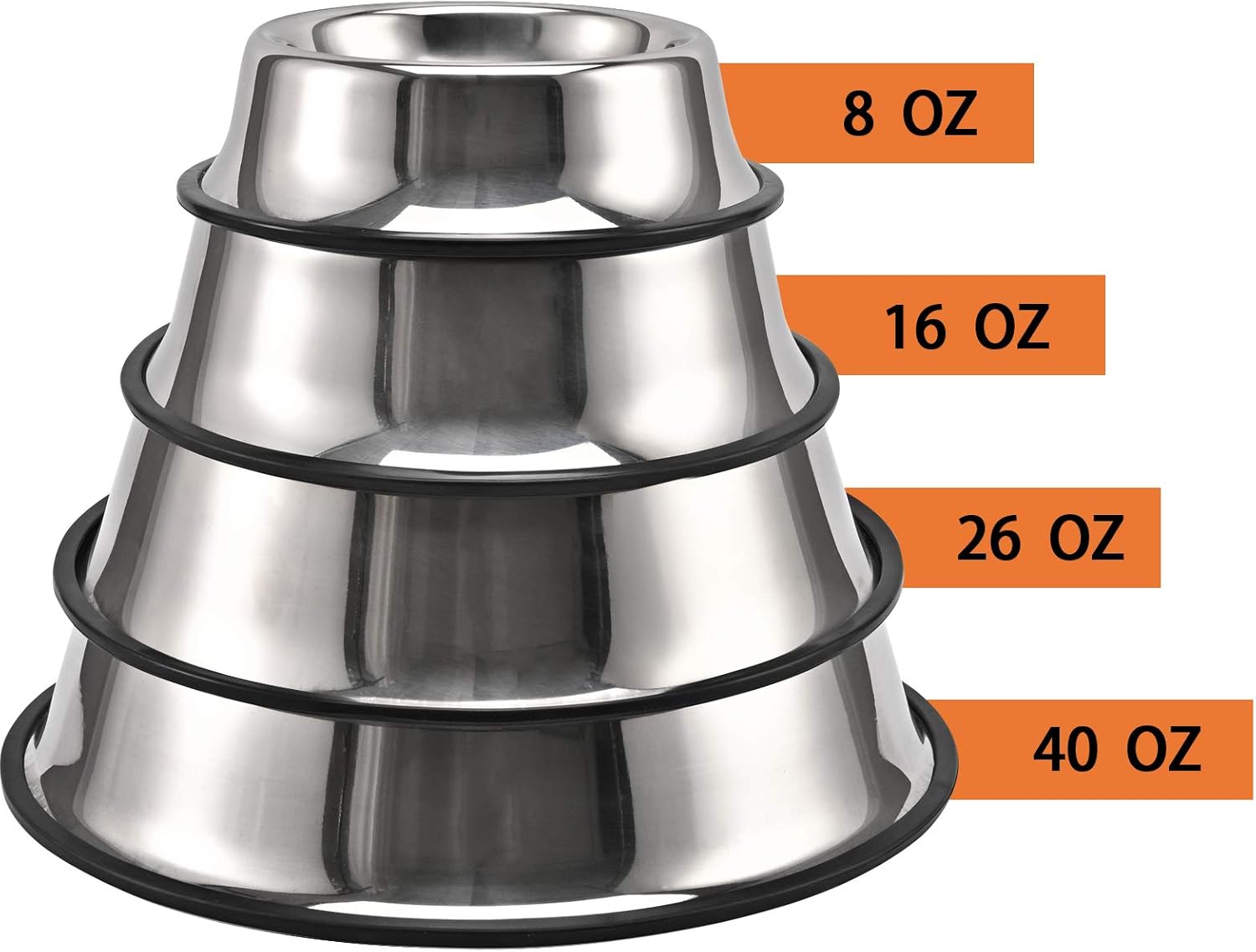 2Packs Stainless Steel Dog Bowl with Anti-Skid Rubber Base for Small/Medium/Large Pet, Pets Feeder Bowl and Water Bowl Perfect Choice for Dog Pupp โ image 5