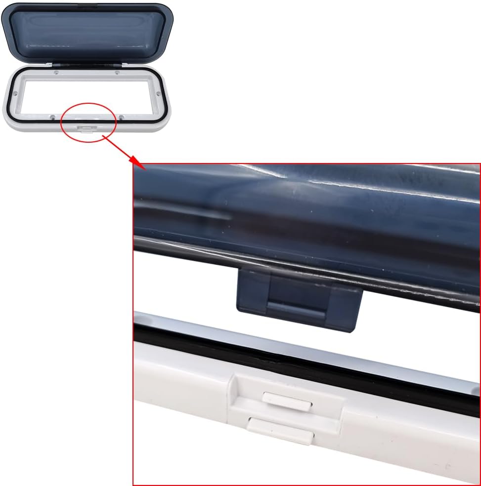 Water Resistant Marine Stereo Cover - Smoke Colored Heavy Duty Boat Radio Protector Shield with Flip-up Door & Spring Loaded Release Mounting Gasket — image 2