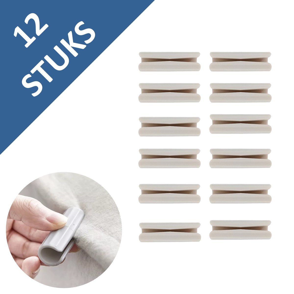 12-Pack Bed Sheet Clips, White Mattress and Duvet Fasteners for Securing Corners