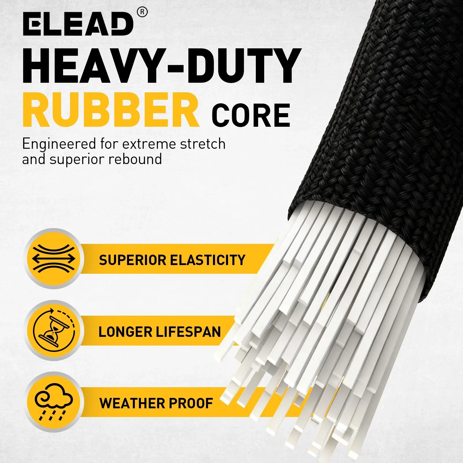 ELEAD 1/8" x 110FT Elastic Bungee Cord Roll 3mm Marine Grade Shock Cord 29lbs — image 3