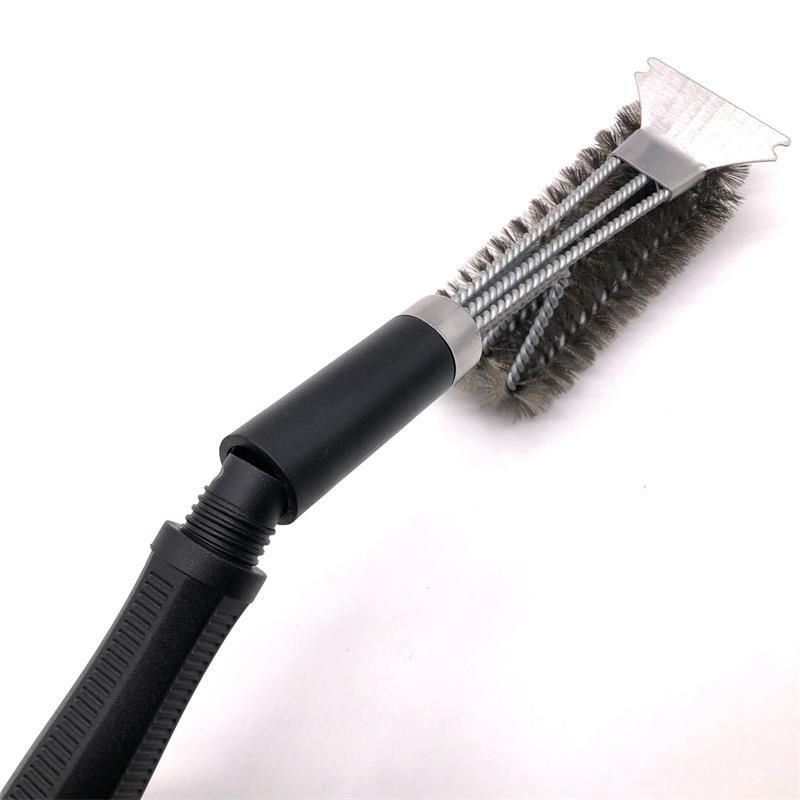 BBQ Grill Cleaning Brush with 3-Row Stainless Steel Wire Bristles, Detachable Handle and Scraper - Heavy Duty BBQ Cleaning Tool for Grill Grates, Smokers and โ image 3