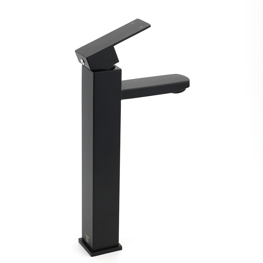 Matt Black Tall Square Basin Mixer Vanity Laundry Counter Sink Faucet Tap Outlet — image 3
