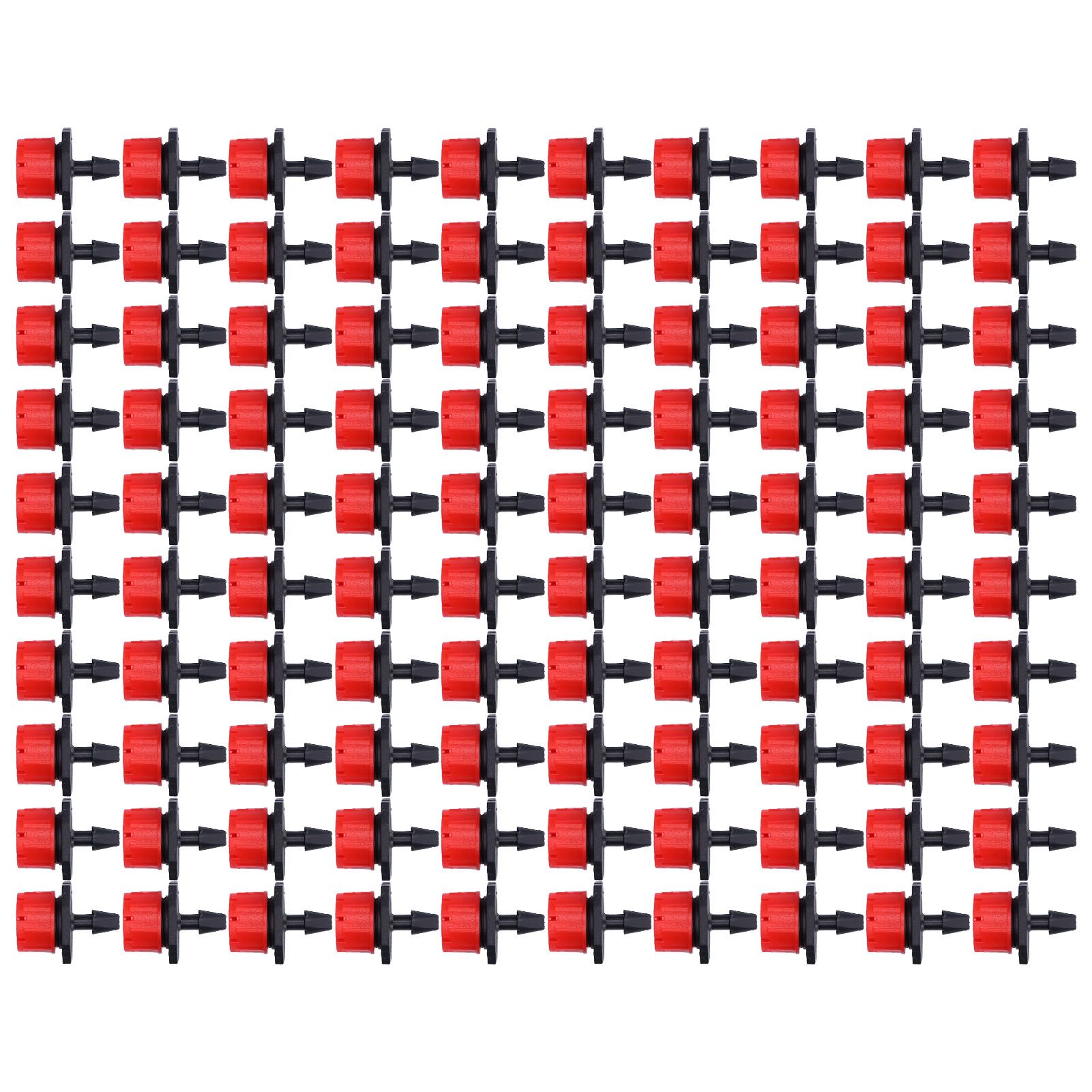 100Pcs 8 Hole Drip Irrigation Emitter Adjustable Drip Irrigation Sprinkler for Garden Greenhouse Courtyard Red — image 3