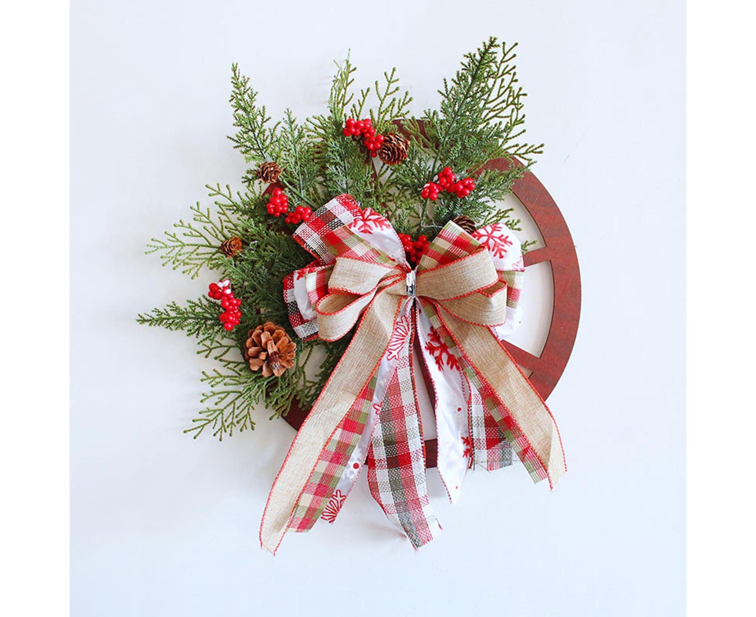 40cm Christmas Wagon Wheel Wreath, Artificial Hanging Garland, Christmas Decorations โ image 6