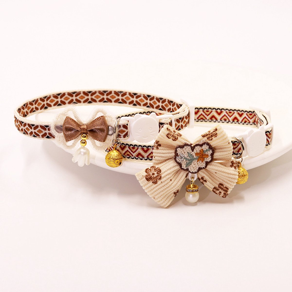 Cat Collar - Bow and Bell Collar - Adjustable Kitten Collar - Dog Collar - Lightweight Safety Collar for Pets (Set of 6) — image 3