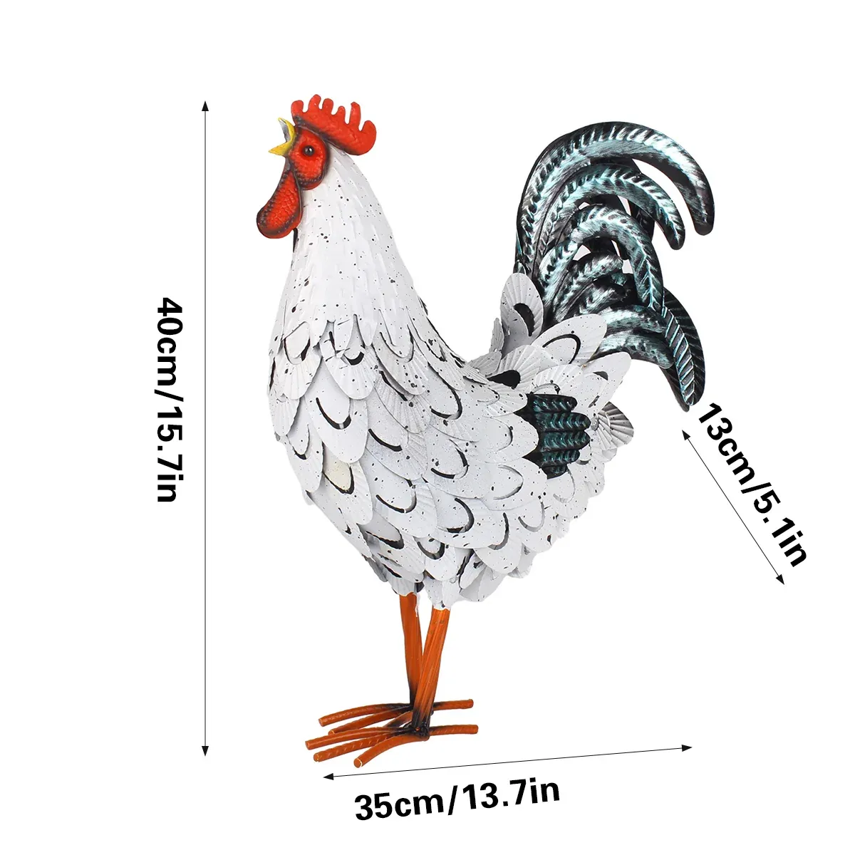 Metal Rooster Standing Decoration Rustproof for Home Garden Yard Patio Ornament โ image 3