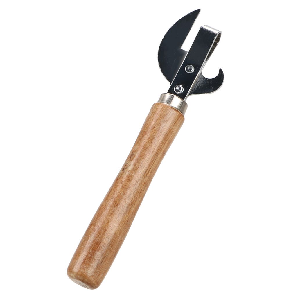 Wooden Handle Can Opener Stainless Steel Can Bottle Opener Practical Beer Can Opener โ image 3