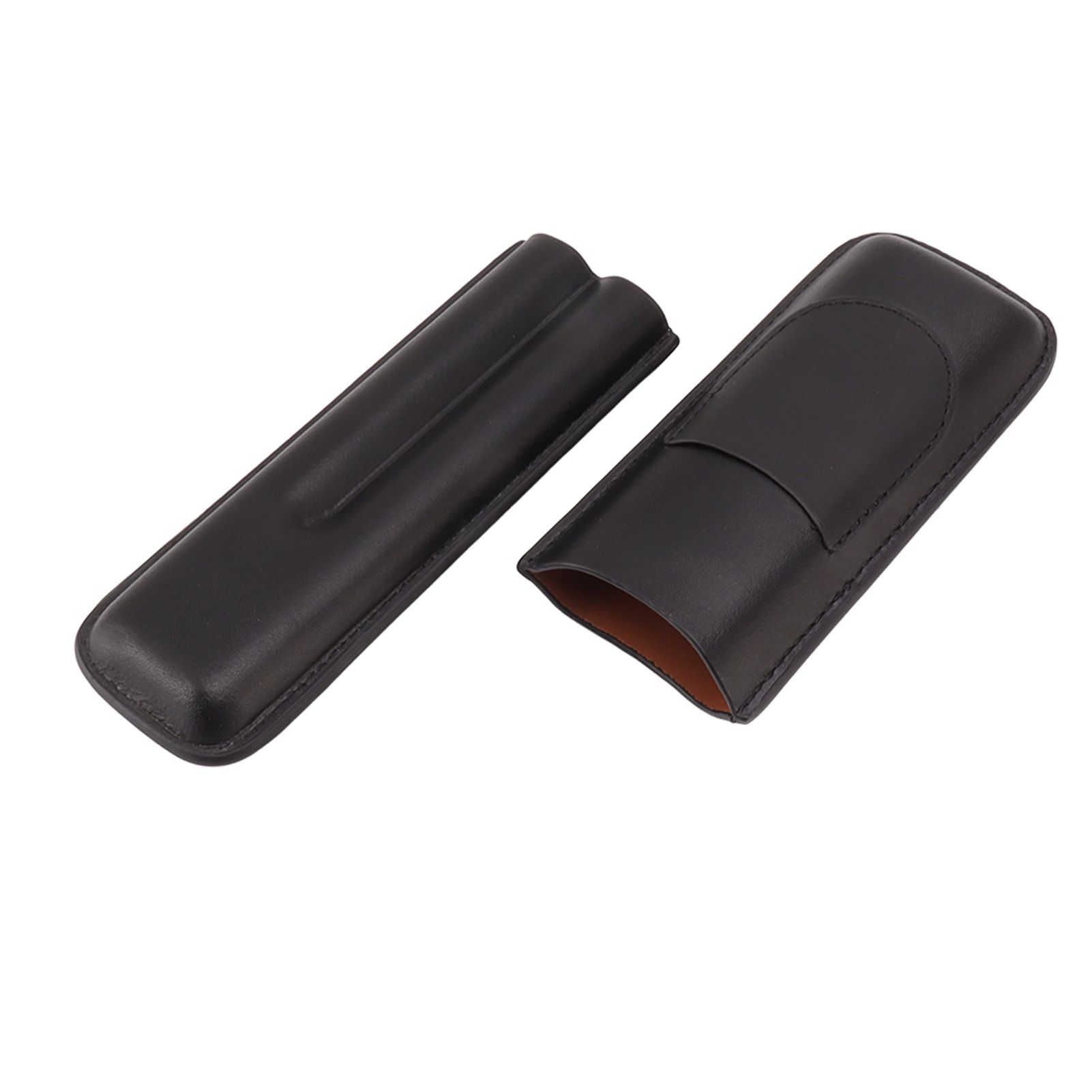 Cigar Case Elegant Vintage Hand Crafted Slim Portable 2 Fingers Cigar Holder for Travel Party Business Black — image 6