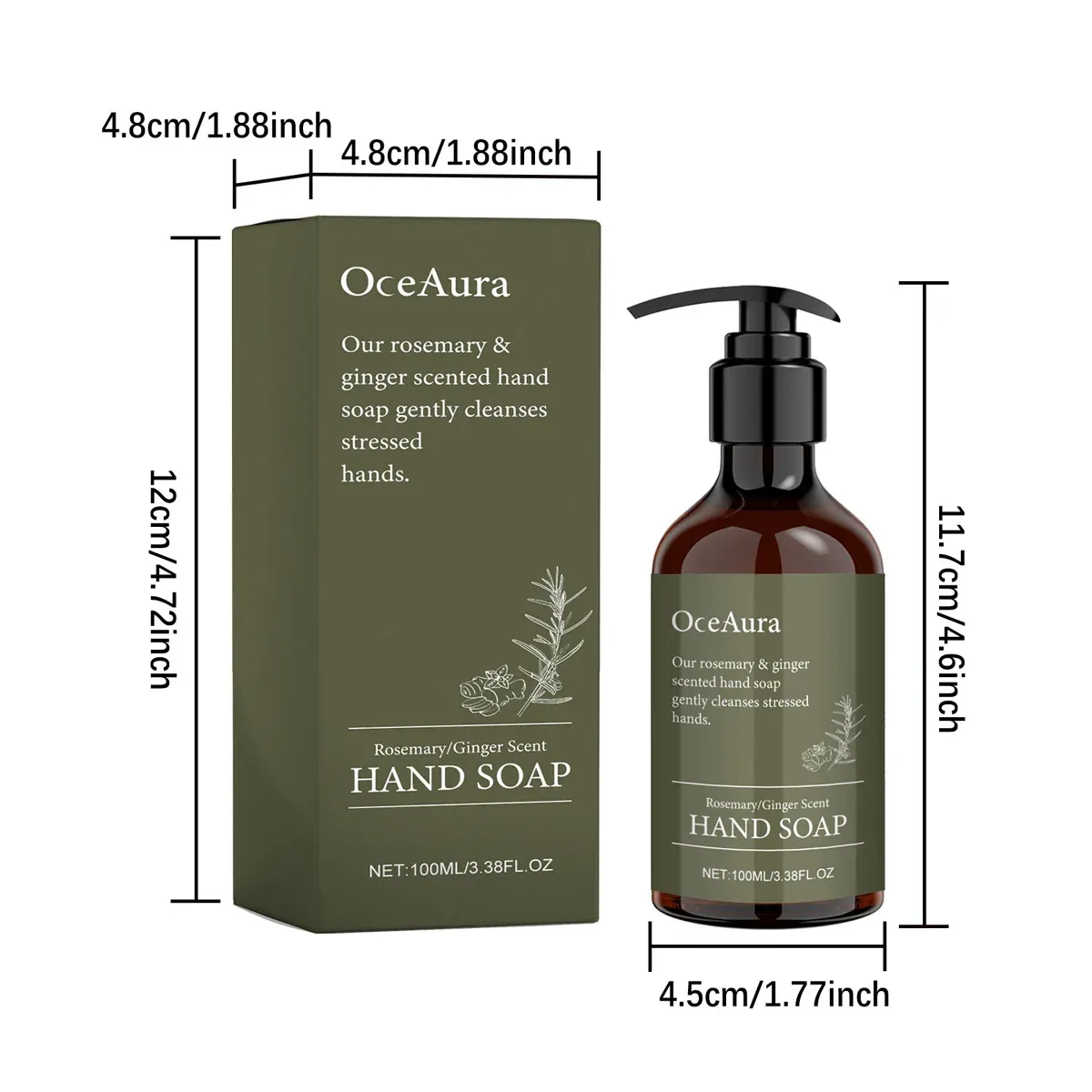 2pcs Rosemary Ginger Hand Sanitizer Easy Rinsing Antibacterial for Hand Hygiene โ image 3
