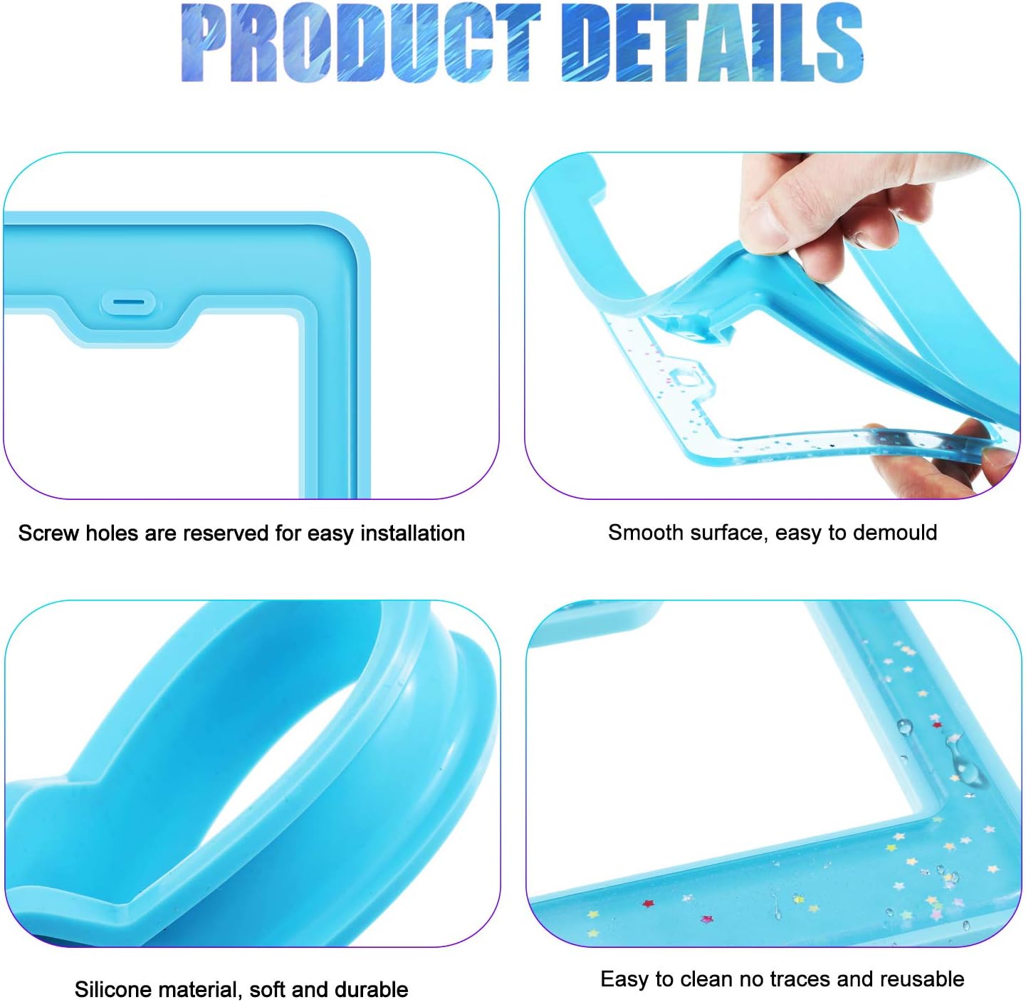 2 Pieces License Plate Frame Silicone Moulds Car Plate Resin Epoxy License Cover Mould for DIY Casting Handmade Crafts Making Supplies โ image 3