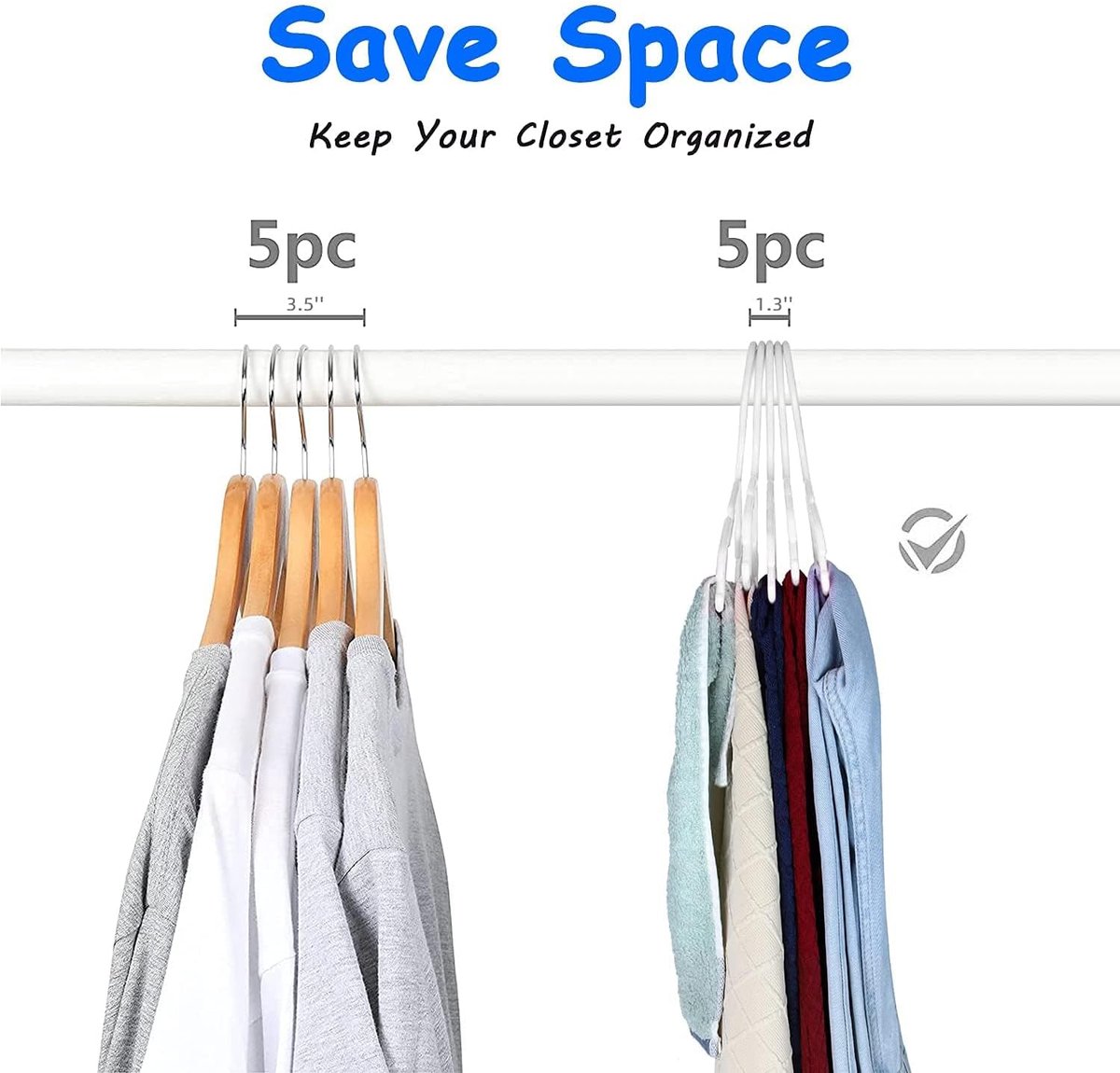 Hangers - Children's Hangers - Baby Hangers - Plastic Hangers for Children - Baby Wardrobe Hangers - 20 Non-Slip Toddler Hangers - For Baby Clothes, Pants — image 3