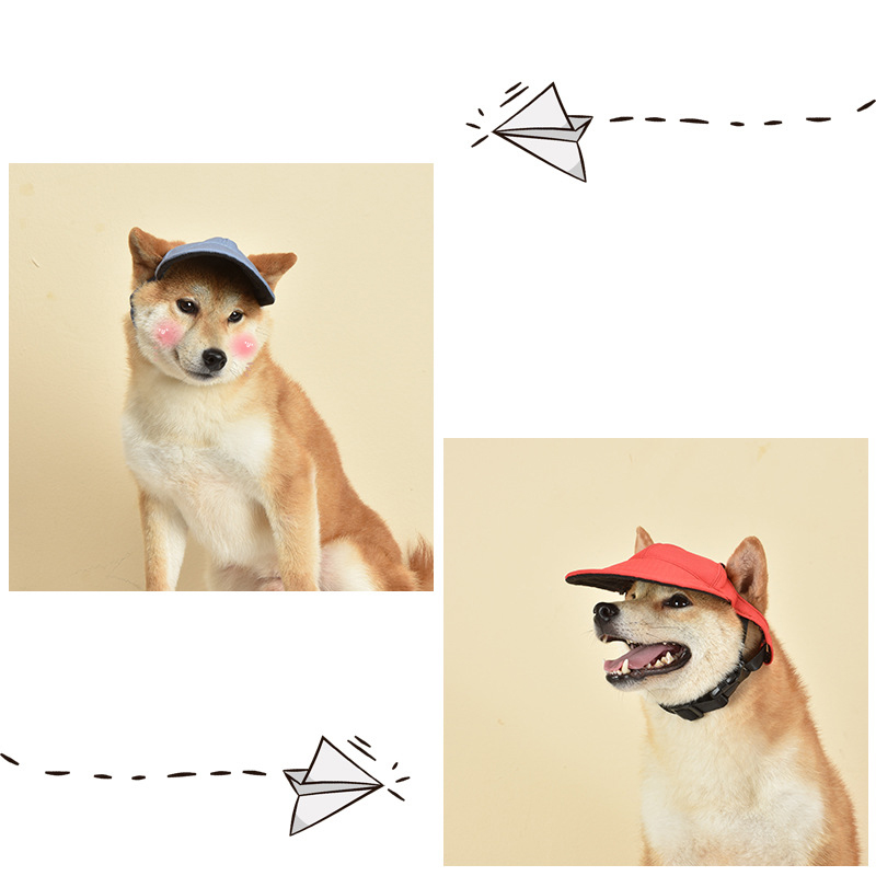 Size M Dark Blue Adjustable Pet Baseball Cap for Cats and Dogs - Cute Sun Protection Hat for Outdoor Adventures โ image 2