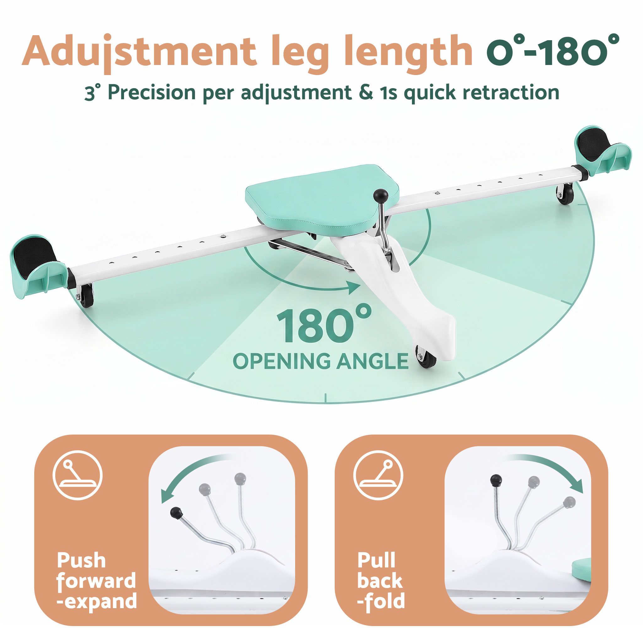 Everfit Leg Stretcher Machine Foldable 180 degree Adjustable Split Machine Green — image 4