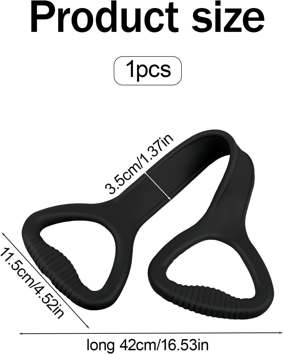Black Resistance Band with Handles, Upgraded Silicone Exercise Bands for Shoulder Stretching, Yoga, Pilates, Arm, Back, Leg Workouts at Gym or Home, Compact โ image 2
