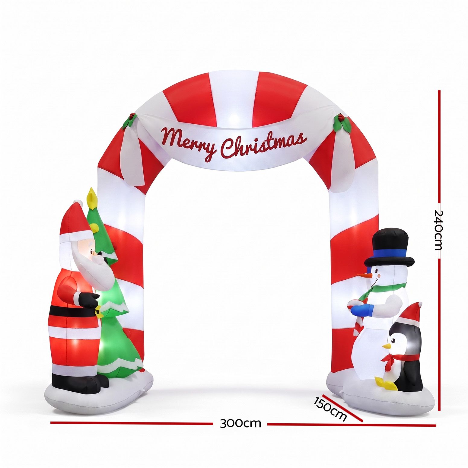Jingle Jollys Christmas Inflatable Archwary Santa 3M Illuminated Decorations โ image 2