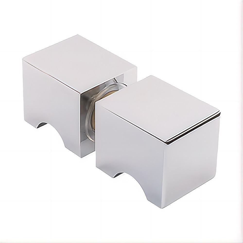 Brass Shower Door Square Knob Handle in Chrome โ image 3