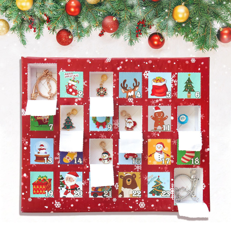 Christmas Advent Calendar 2025 Girls, 24 Days Xmas Countdown Calendar Jewelry Bracelet Set, DIY Bracelets Ornament Christmas Vacation Advent Calendar โ image 6