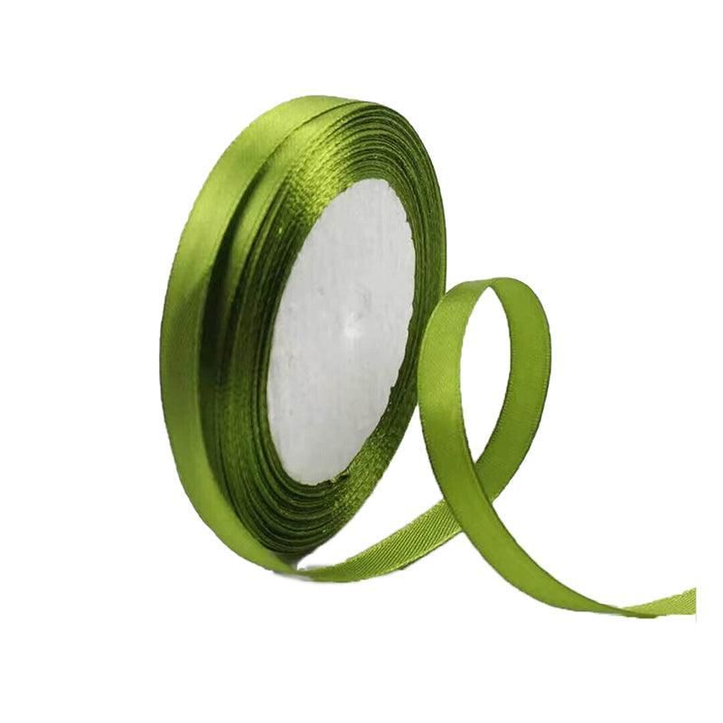 10mm Width Satin Hair Ribbon Wedding Party Decoration Gift Banquet 5m - Army green