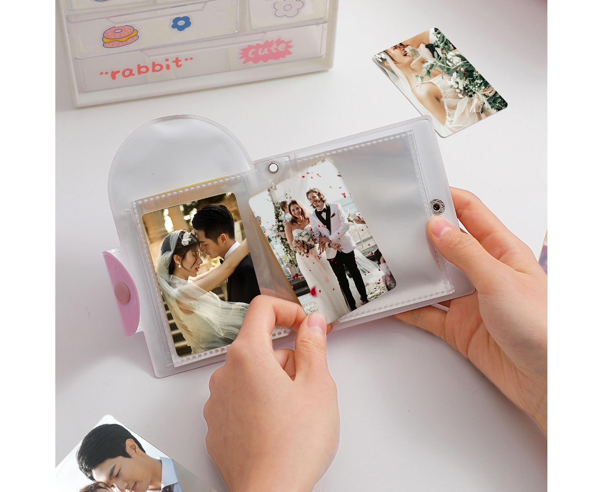 Photo Album Large Capacity Waterproof Insert Type PVC 3 Inch 40 Pages Picture Album Card Storage Binder Friends Gift - Pink โ image 6