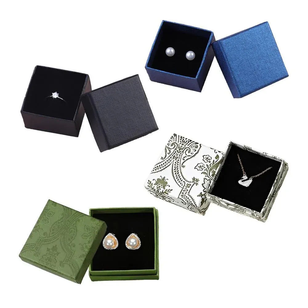20pcs Ring Earring Gift Boxes Small Jewelry Packaging Storage Case Organiser - Green — image 3