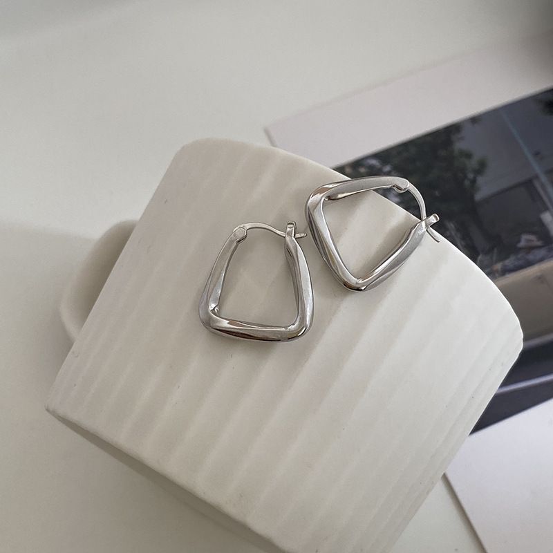 Big Chunky Hoop Earrings for Women Silver Stainless Steel Hoop Earrings Oval Thick Hollow Tube Hoop Earrings β image 4