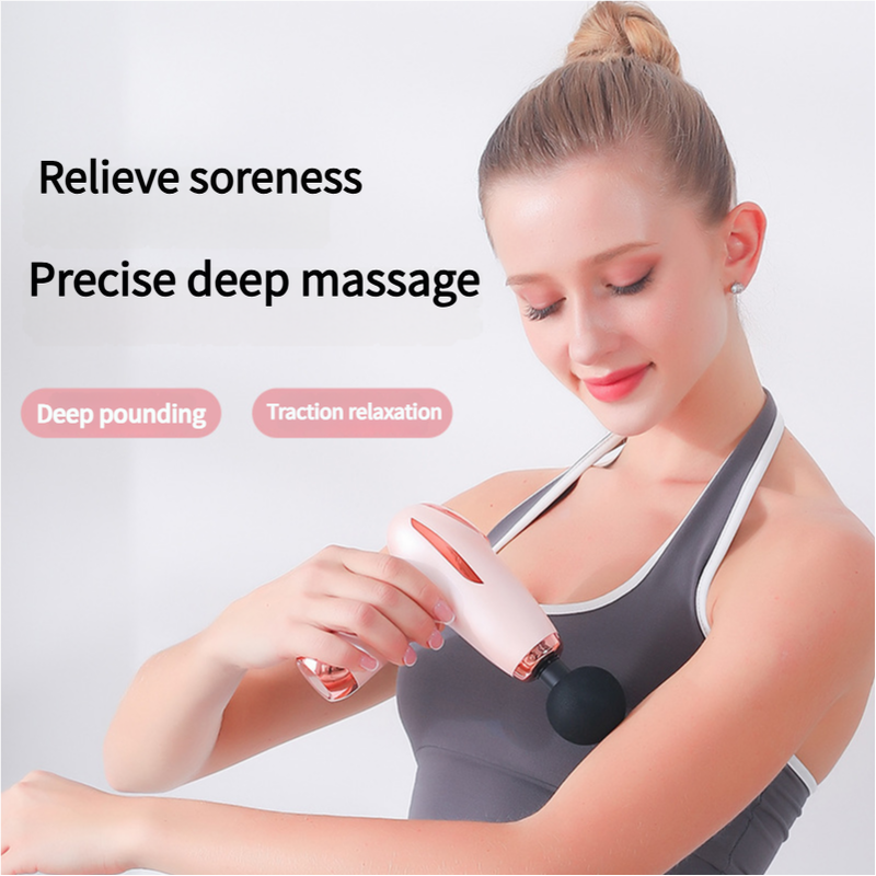 Pink Mini Portable Fascia Gun - 6-Speed Adjustable Muscle Massage Gun, Type-C Charging, 5W Power — image 4
