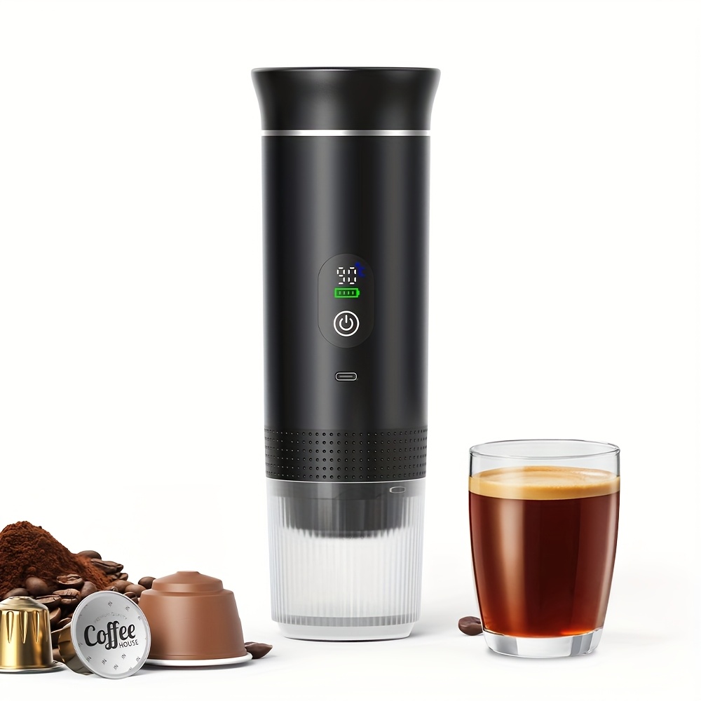 Portable 20Bar High - Pressure Extraction Coffee Machine, 80ml Stainless Steel Water Tank + Foldable Stand, Low - Battery Alert & Real - Time Temperature