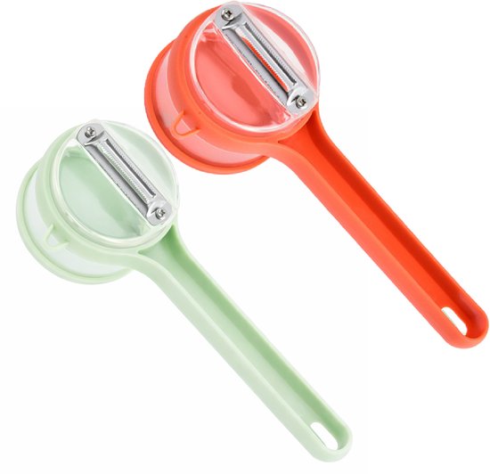 Vegetable Peeler - Fruit and Vegetable Peeler - with Storage Box - Safe and Efficient - Double-Sided Sharp Stainless Steel Blades - Easy to Clean - Process