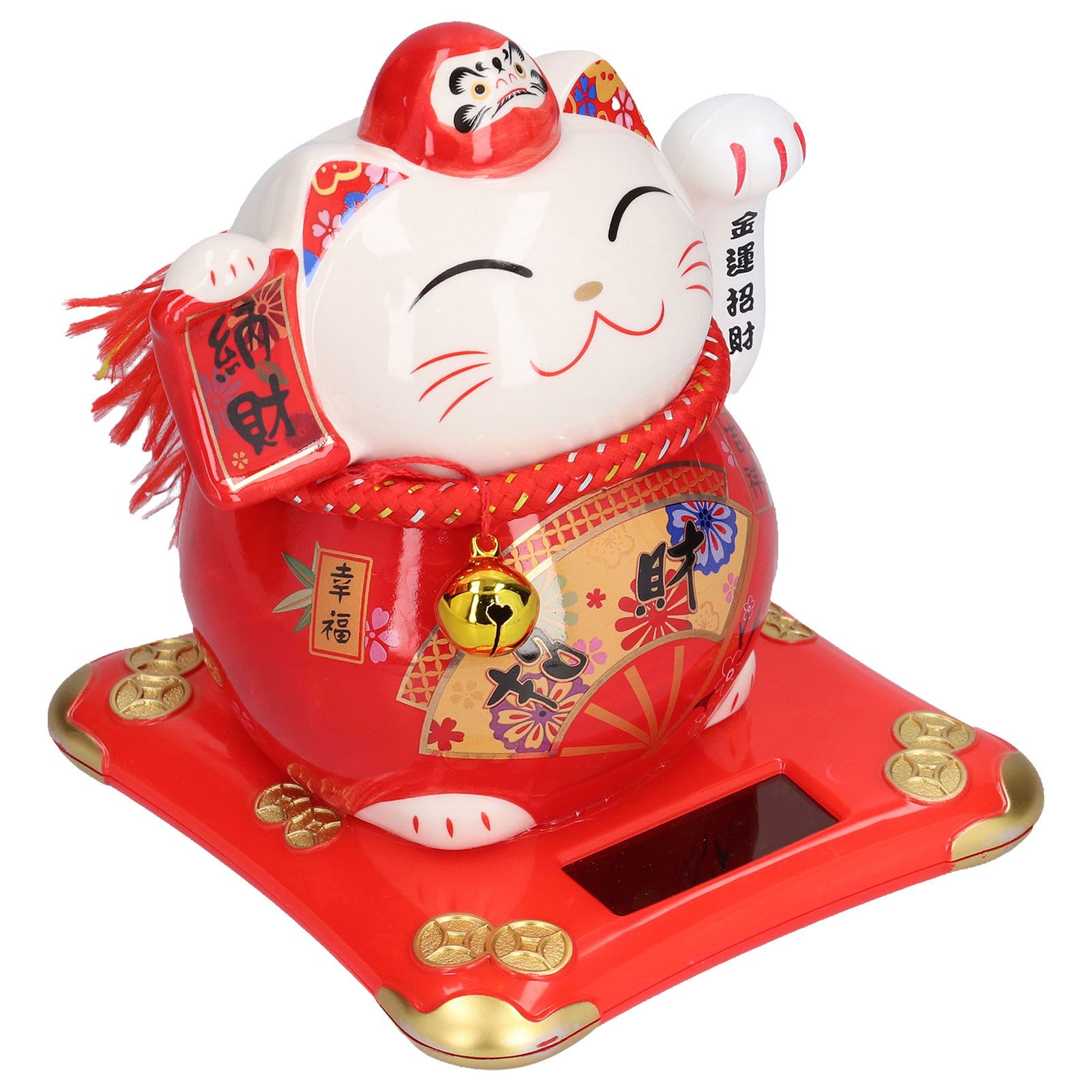 6in Fortune Cat Ceramic Waving Lucky Cat Ornament Home Decoration for Bedroom Car OfficeType 1 — image 4