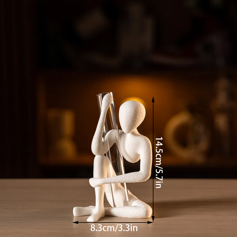 This "Blooming" vase stand adds a touch of nature to your space. White, single piece — image 4
