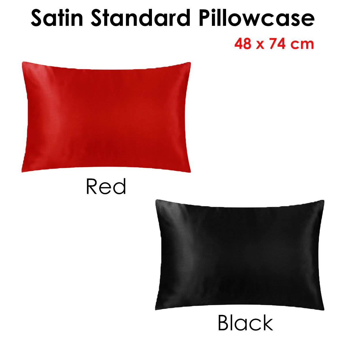 Satin Standard Pillowcase Red — image 2