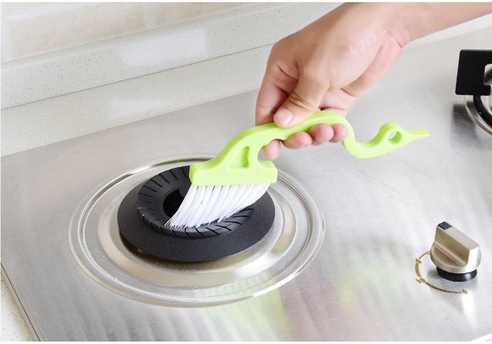 2pcs Hand-held Groove Gap Cleaning Tools Door Window Track Kitchen Cleaning Brushes(Green) — image 6