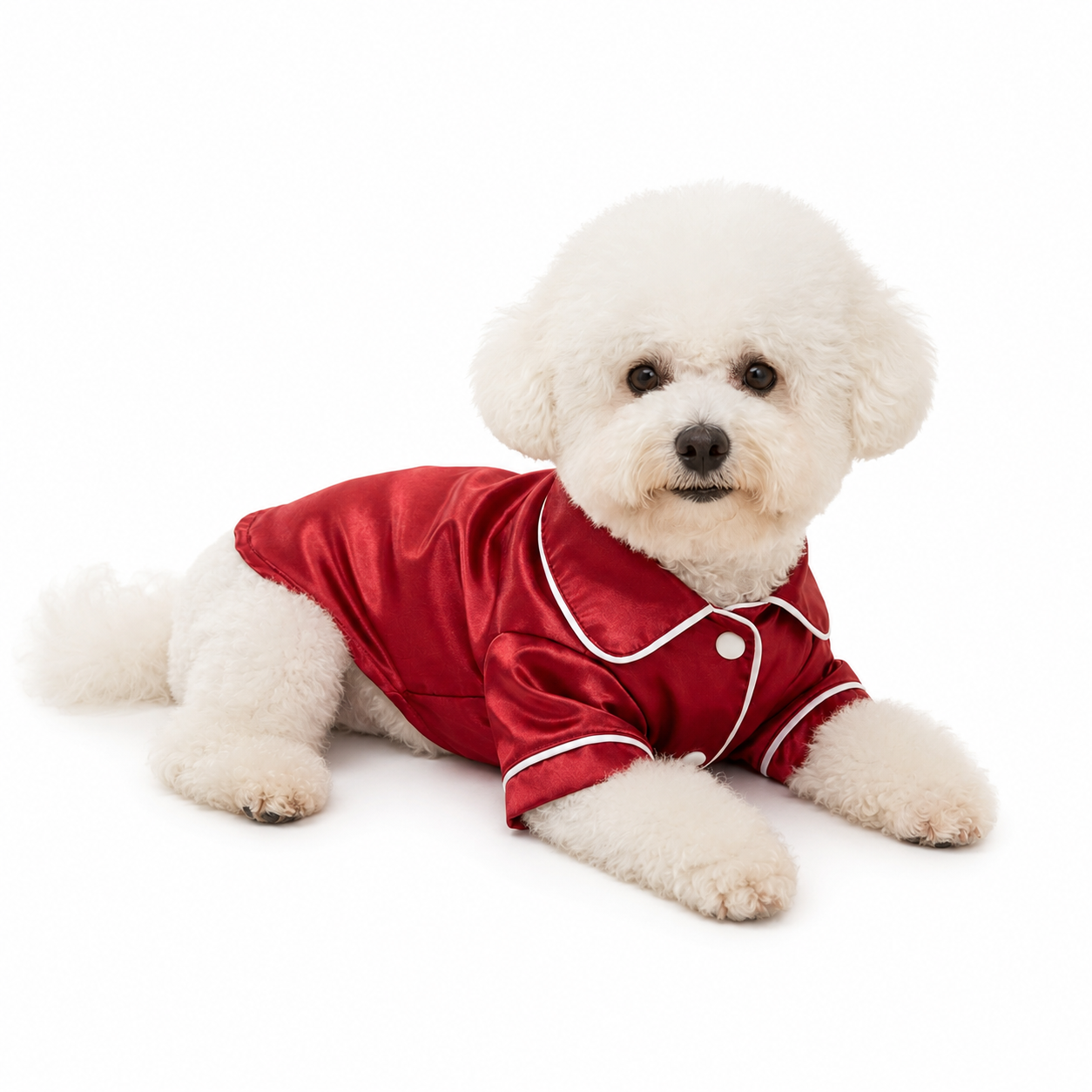 Red Pet Pyjamas S Size- Lightweight Acrylic Dog and Cat Sleepwear, Compact Indoor Loungewear for Small Pets, Spring and Summer Pet Clothing