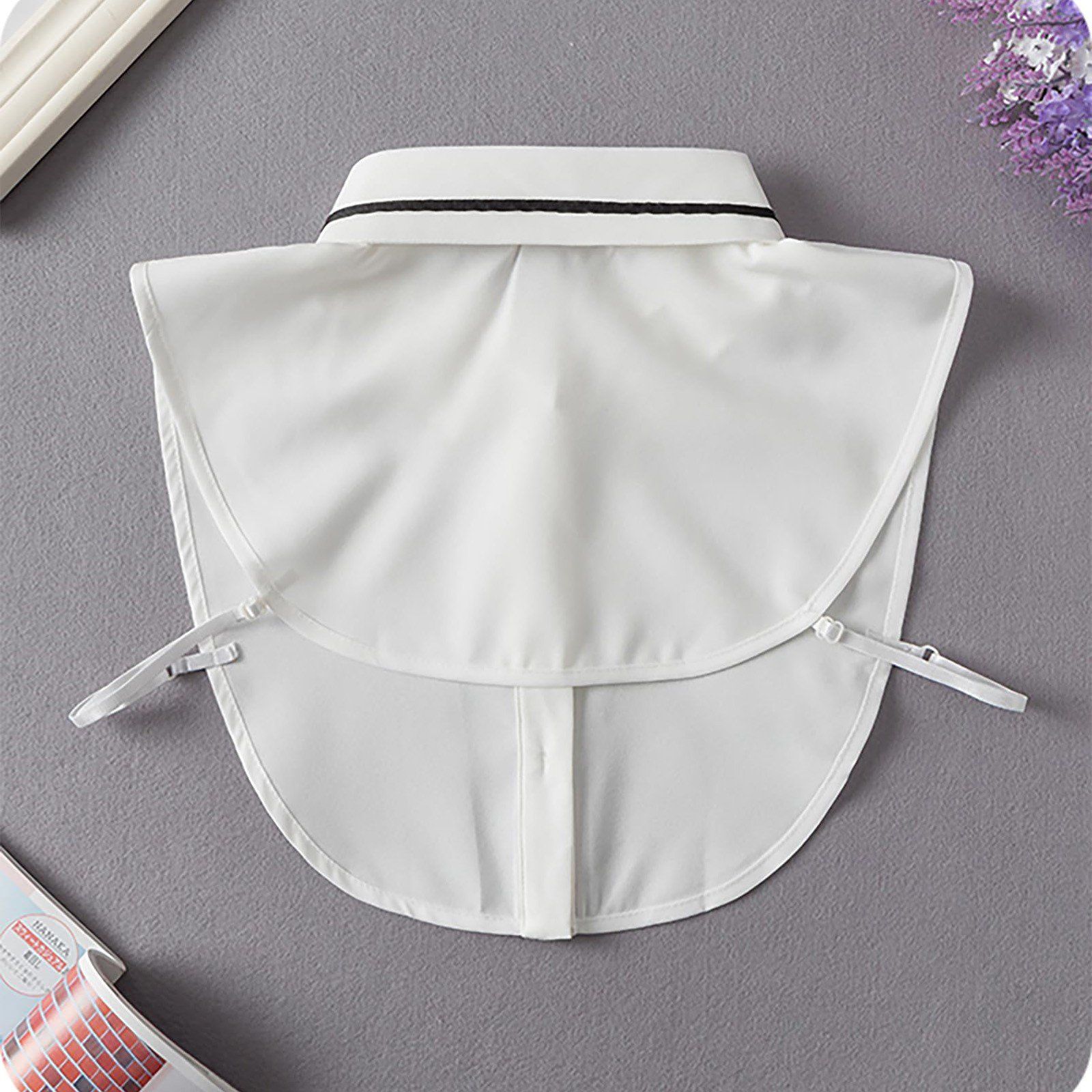 White Detachable Collar for Women, False Dickey Half Top Layering Accessory for Sweaters Shirts and Blouses, One Size — image 4